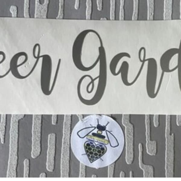 10”—15” BEER GARDEN Vinyl Decal Wording.