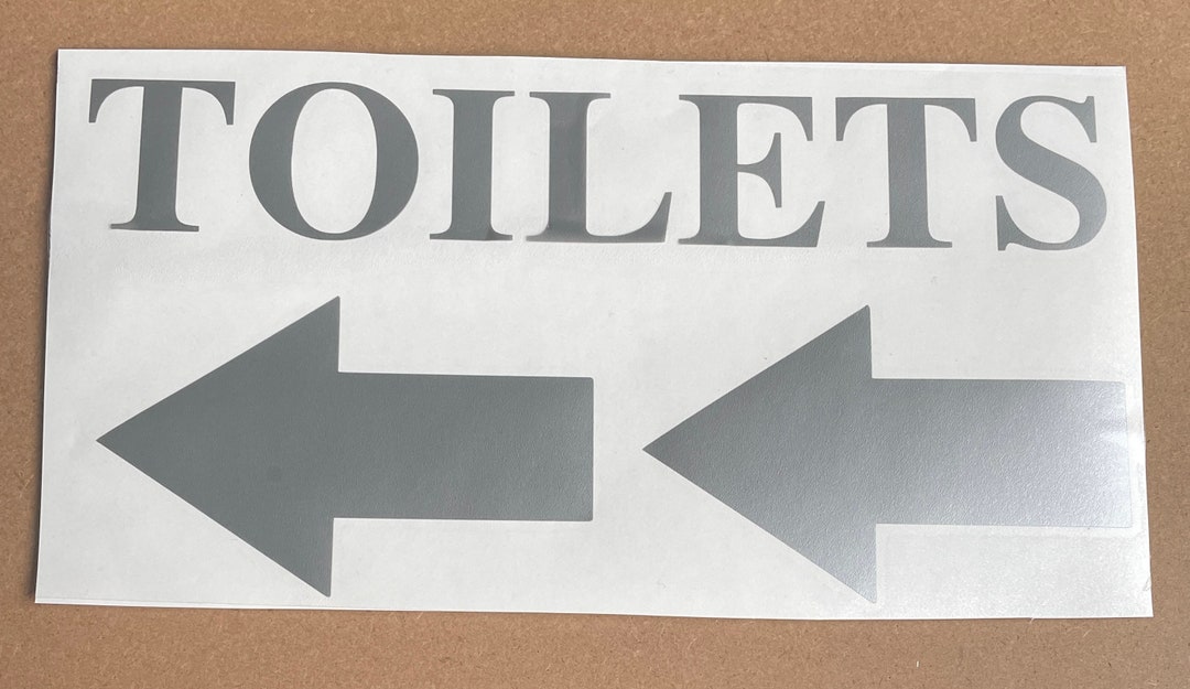 Toilet Vinyl Decal Door Wall or Plaque Etsy