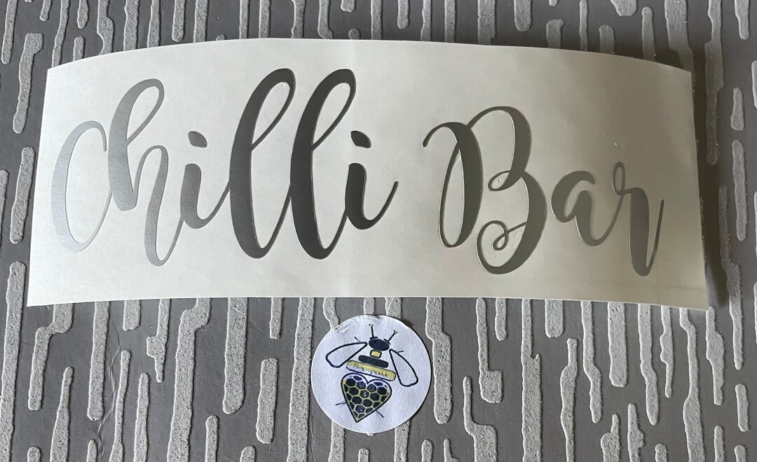 Large 11 CHILLI BAR Word/sign Vinyl Decal for Restaurants, Mexican