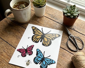 Vinylsticker met 2 lagen vlinder