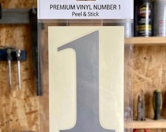 3" vinylstickers hoog, één nummer