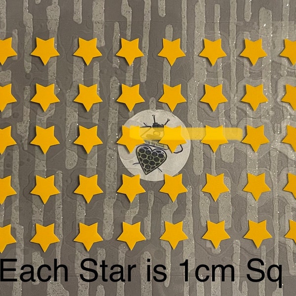 1cm HTV Iron on or Heat Press Stars on Sheet (50 Stars)