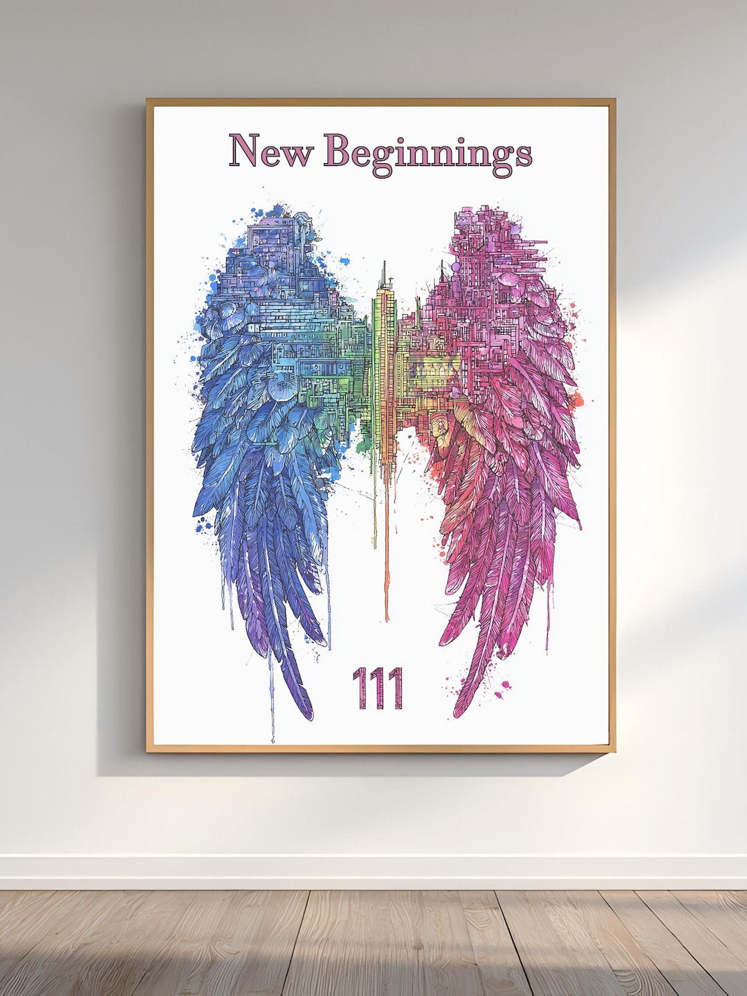 111 Angel Number Wall Art for Spiritual Bedroom Decor - Etsy