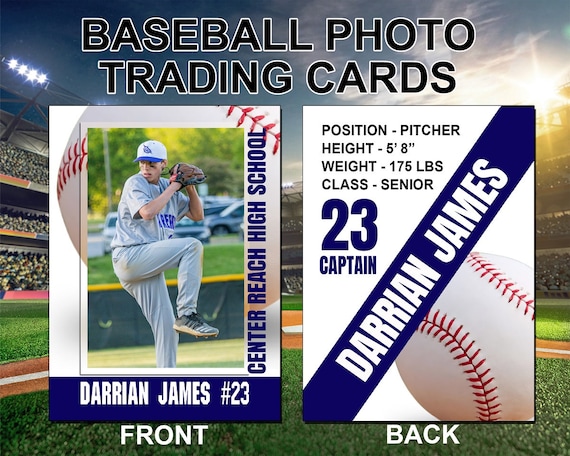 Baseball Photo Trading Card - Etsy