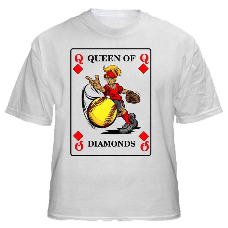 Queen of Diamonds Softball T-Shirt | Etsy