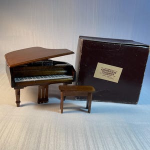 New in Box American Classics Miniature Grand Piano with Matching Bench