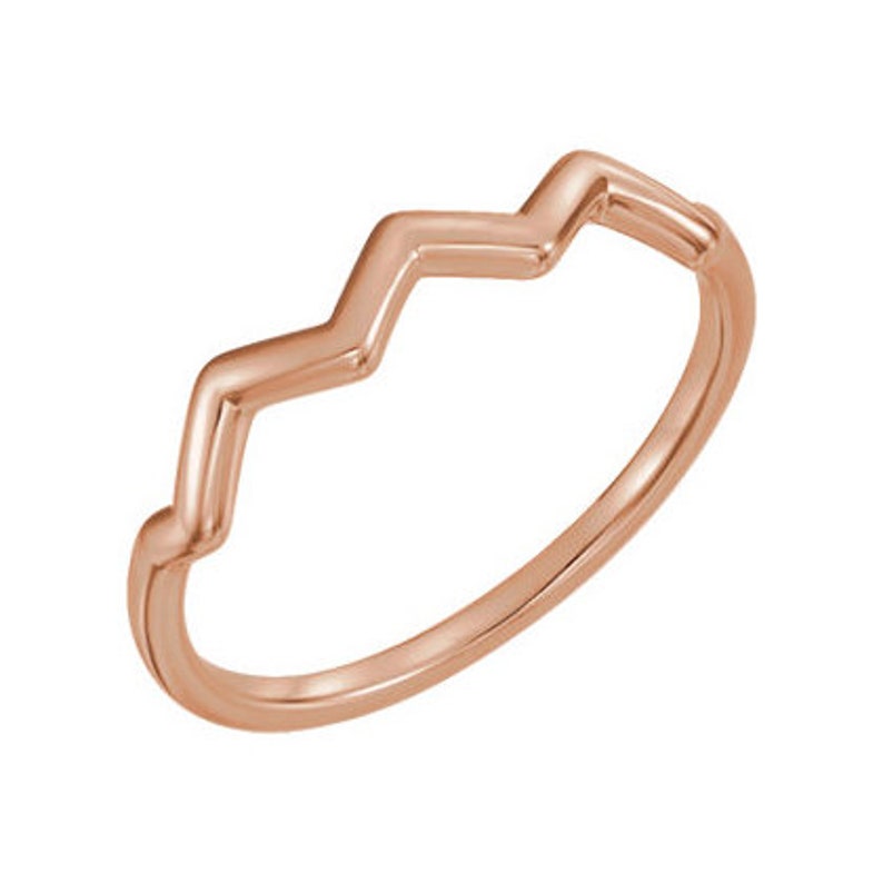 Wavy Stackable Gold Ring Wedding Stacking Thin Delicate Ring