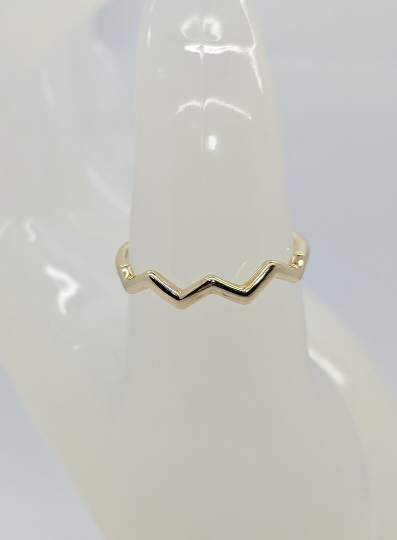 Wavy Stackable Gold Ring Wedding Stacking Thin Delicate Ring