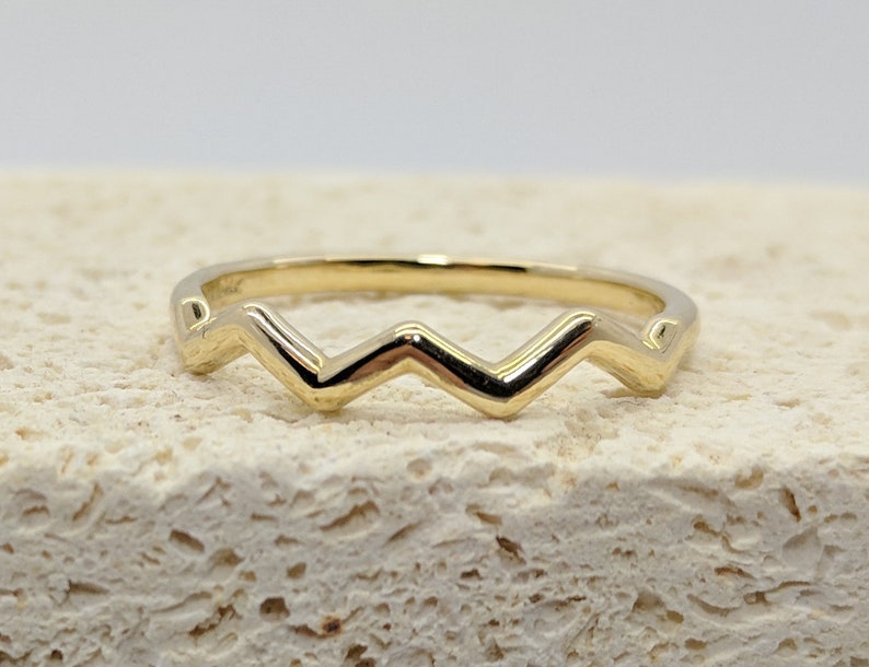 Wavy Stackable Gold Ring Wedding Stacking Thin Delicate Ring