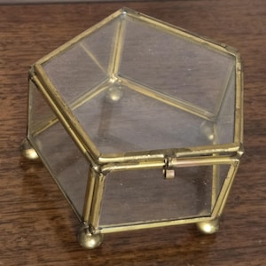 Vintage Brass and Glass Small Box