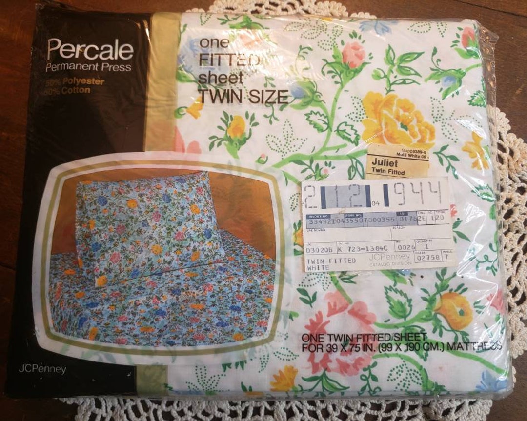 Vintage JC Penney Percale Juliet Twin Fitted Pastel Floral Etsy
