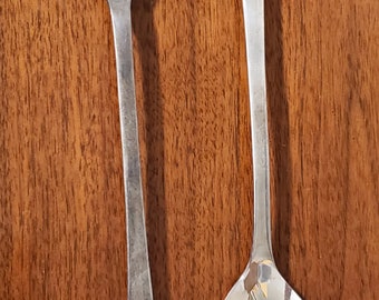 Vintage MCM Silverplate Salad Serving Spoon and Fork Set