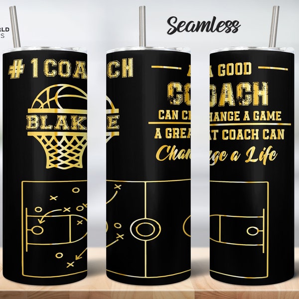 Great Coach Change Life 20oz Skinny Tumbler, Coach Gift, Basketball coach tumbler Sublimation wrap, coach Tumbler gift, Digital file