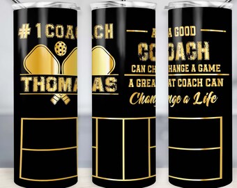 Great Coach Change Life 20oz Skinny Tumbler, USA Pickleball, Pickleball coach tumbler Sublimation wrap, coach gift, Digital file
