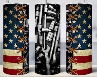 Ferramentas mecânicas chave inglesa 20oz Skinny Tumbler Wrap Designs Template, PNG Instant Download