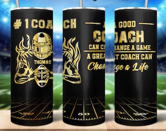 Great Coach Change Life 20oz Skinny Tumbler, Coach Gift, American football coach tumbler Sublimation wrap, coach Tumbler Download