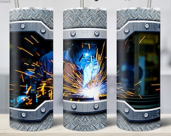 Welder Steel 20oz Skinny Tumbler Sublimation Designs, Welder for Straight Tumbler PNG, Welder Sublimation, Digital Download