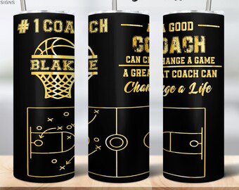 Great Coach Change Life 20oz Skinny Tumbler, Coach Gift, Basketball coach tumbler Sublimation wrap, coach Tumbler gift, Digital file