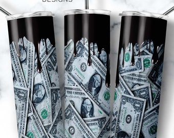 American Oil 100 Dollar Bills Tumbler, Money Tumbler, 20oz Skinny Tumbler Template For Sublimation, Dollar Tumbler Wrap PNG DIGITAL DOWNLOAD