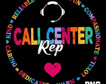 Call Center Rep PNG, Customer Service Team Design, Support Agent Gift, (Digital Download)