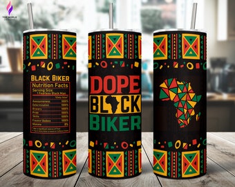 Biker 20oz Skinny Tumbler Design, Straight & Tapered Sublimation Wrap Design - Tumbler PNG , Black Biker, Motorcycle png, Gift for Bikers