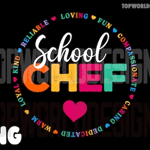 School Chef PNG, school Chef png, back to school png, appreciation, Chef Clipart, Cooking Tools Png, Chef Gift, sublimation design