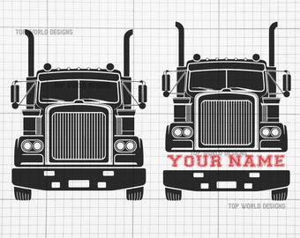 Semi Truck Svg,  American Trucker Split Monogram Logo Trucker ( digital download )