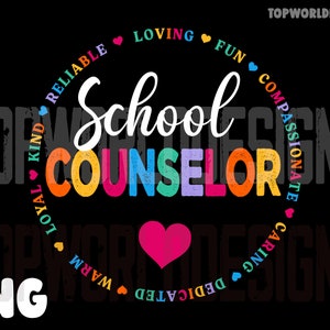 Diseño de camiseta de consejero escolar, consejero png, agradecimiento al consejero, regalo de consejero escolar, camiseta de consejero, escuela de consejeros, lista para imprimir