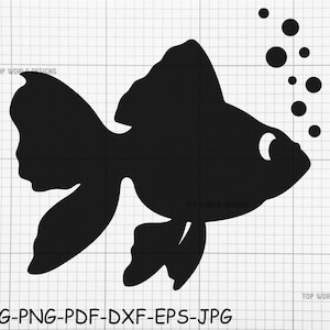 Goldfish Silhouette SVG file for Cricut and cutting machines, Goldfish SVG, Goldfish Clip Art, Cricut SVG File, Goldfish Silhouette