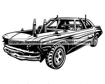 Samochód Demolition Derby SVG: Projekt koszulki, sublimacja (natychmiastowe pobranie)