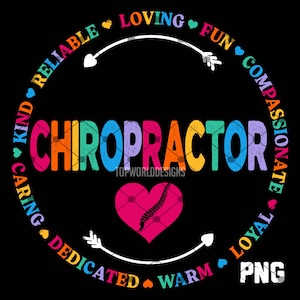 Chiropractor PNG | Spine Doctor Sublimation Design | Chiropractic Clipart for T-Shirts, Stickers, chiropractor&#39;s Office Decor and Gifts