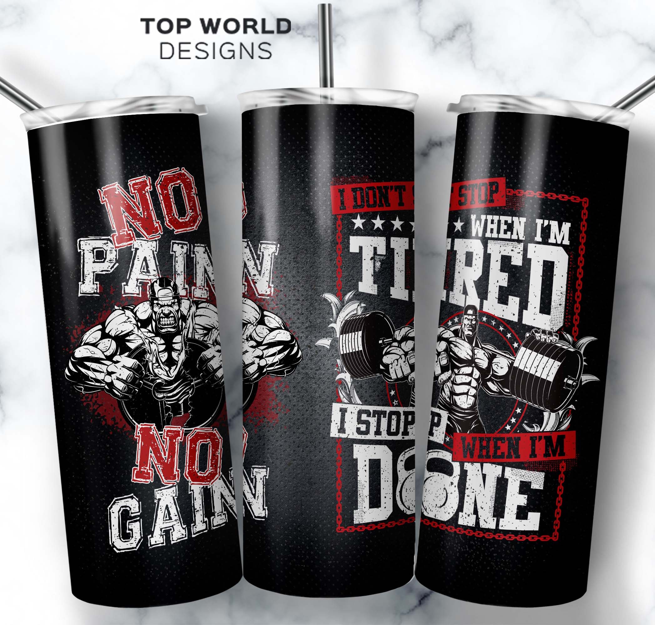 No Pain PNG Tumbler, fitness png, bodybuilding, Sports Tumbler, 20oz tumbler, gym gift, bodybuilder, Gym Png, tumbler cup, gym logo
