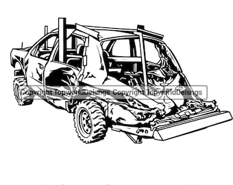 Samochód Demolition Derby SVG: Projekt koszulki, sublimacja (natychmiastowe pobranie)
