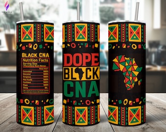 Black CNA Nutrition Facts 20oz Tumbler PNG (Digital Download)