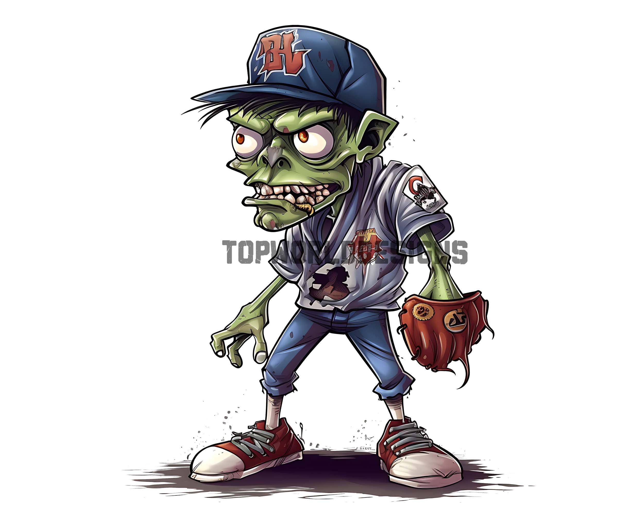 Zombie Softball Pitcher Halloween Baseball Scary Costume Long Sleeve Shirt