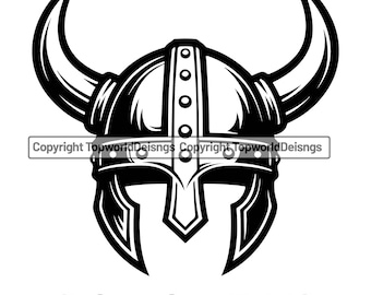 Viking Helmet with Horns SVG: Norse Warrior Digital Files