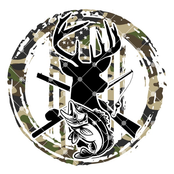 Hunting fishing PNG , Camo,  t-shirt Design, hunting shirt Sublimation, fishing gifts for men, fly fishing, deer hunting, Digital Download
