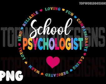 School Psychologist Sublimation PNG Design, Psychometrist, Back to School, Digital Download, Printable Artwork, Teacher png