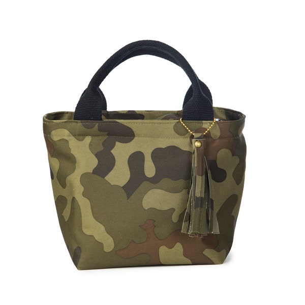Borsa in tessuto mimetico,  borsa camouflage, borsa da polso, borsa in stile militare, regalo per lei