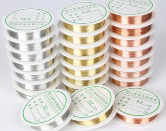 1 Roll 0.5mm Silver//Gold Plated Copper Wire Jewelry Making Wire Cord DIY Sizes
