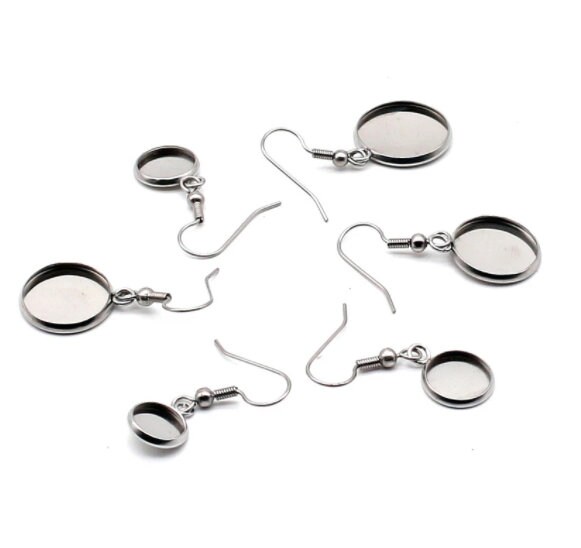 20pcs Bases de pendientes de acero inoxidable espacios en | Etsy