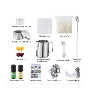 105-Piece Candle Making Kit - Eco-Friendly Soy Wax, Smokeless Wicks, Wood & Cotton Cores - Scented Home Craft Accessories image 7