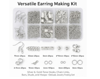 1Set DIY Jewelry Findings Accessories Tools Kit Open Jump Rings Earring Hook Lobster Clasp Necklace Bracelet Making Supplies Set Gift Friend