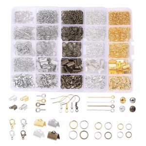 Alloy Accessories Set Jewelry findings Tools Clip buckle Lobster Clasp Open Jump Rings Earring Hook Jewelry Making Supplies Kit DIY