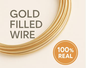 14K Gold Filled Jewelry Wire – 1 Meter Craft Wire for Wrapping, Beading, Wire Art, Earrings, Rings & DIY Projects – Tarnish Resistant