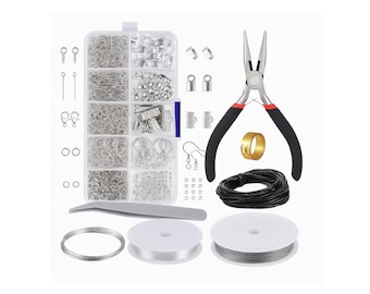 Jewelry Making Tools | Jewelry Finding Set | Jewelry Making Starter Kit | Jump Rings | Jewelry Supplies | Lobster Clasp | Ribbon Ends