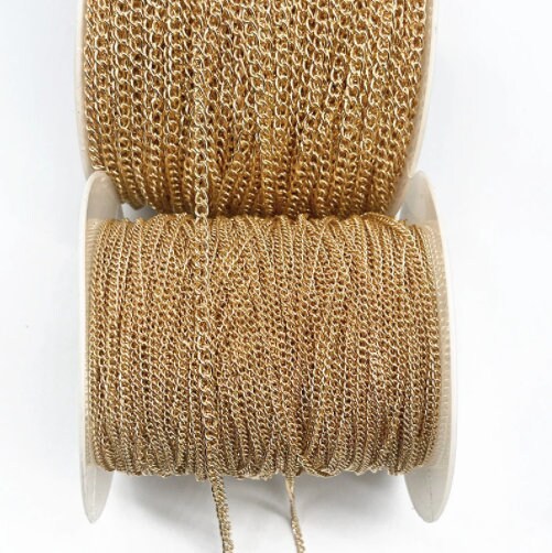 Necklace Chain Roll 2yards Gold/silver/bronze/black Plated 3mm Etsy