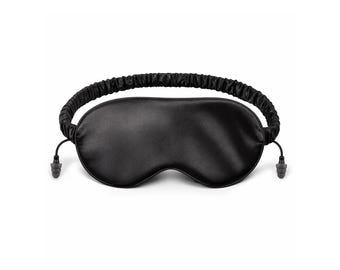 Sleep Mask with Attached Earplugs – Blackout Eye Mask for Sleeping, Light Blocking + Noise Reduction, Comfortable All-in-One Sleep Mask