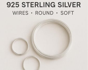 925 Sterling Silver Wires, Round Wires Soft Wire 1.0mm 1.5mm // 1 Meter Hypoallergenic Wire For jewelry making DIY craft wire