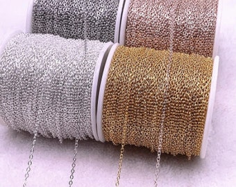Tarnish Resistant 5yards Gold/silver Plated Necklace Chain Jewelry Making Findings DIY Necklace Chains Materials Handmade Necklace Supplies